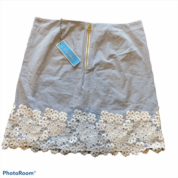 Draper James Sarabeth Seersucker Mini Skirt Sz 8 - Picture 2 of 5